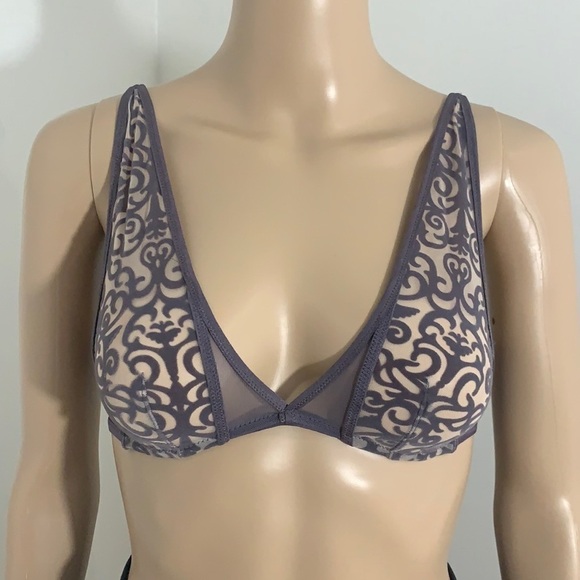 LAST TWO AVAILABLE!! - New Victoria's Secret Gray Mesh Bralette Size XS - Picture 1 of 13